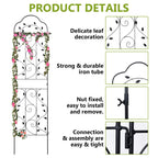 hogardeck Metal 84 * 19 Garden Trellis 2-Packs for Climbing Plants Flowers Vegetables Planting Arched Outdoor Decoration for Courtyards Lawns Gardens
