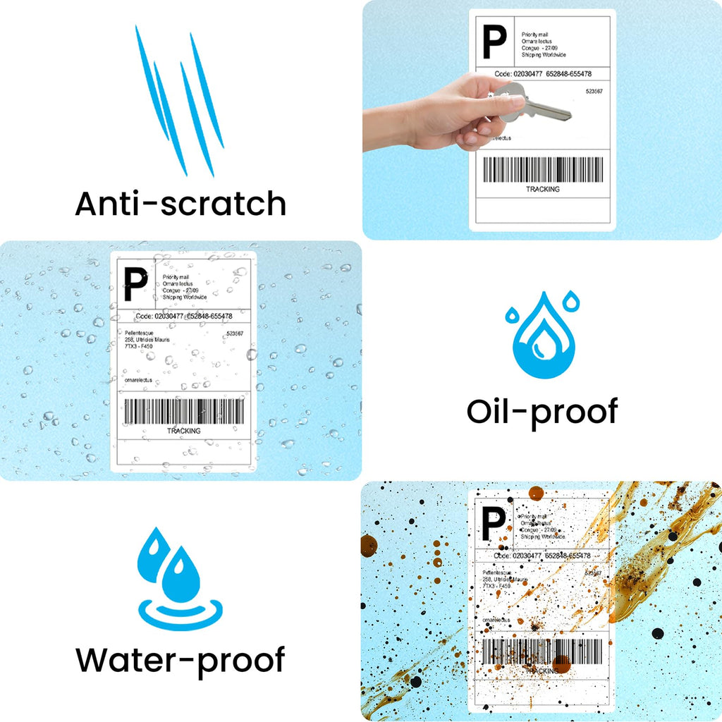 KNAON Thermal Shipping Labels - 500 Pack of 4x6 Fanfold Direct Thermal Labels with Strong Adhesive, Commercial Grade Quality
