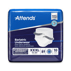 Attends Bariatric Adult Incontinence Underwear, 3X-Large (74-92"), [10 Count] - Overnight Absorbency for Men and Women, Disposable Pull-On Diapers with Tear-Away Sides, AU60