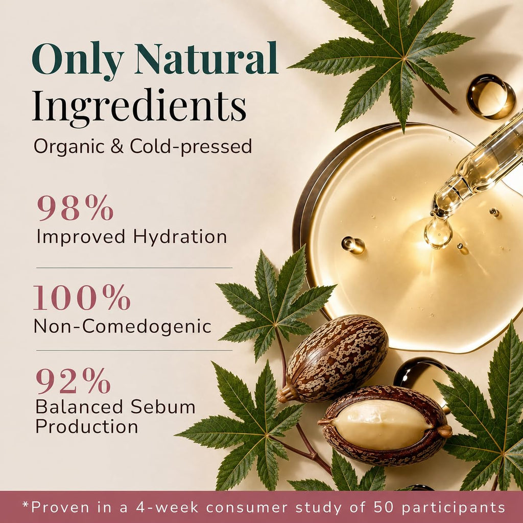 USDA Organic Castor Oil, 100% Pure Cold-Pressed Hexane-Free, 16 Oz