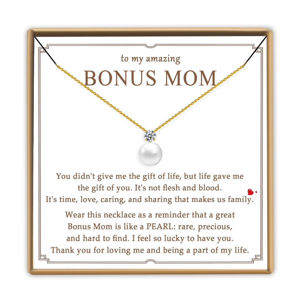 PEALICIOUS Bonus Mom Necklace from Daughter as Step Mom Birthday Gifts