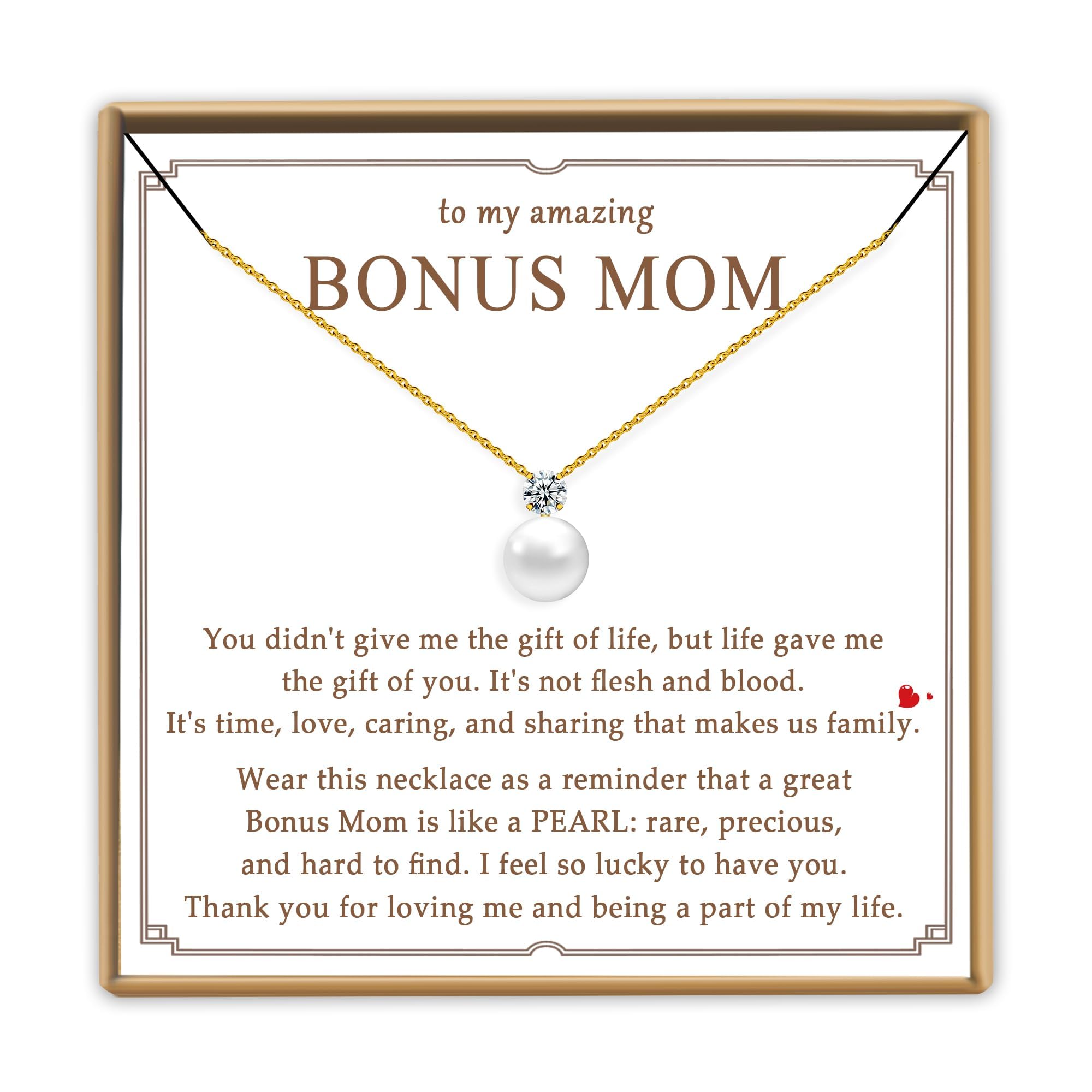 PEALICIOUS Bonus Mom Necklace from Daughter as Step Mom Birthday Gifts
