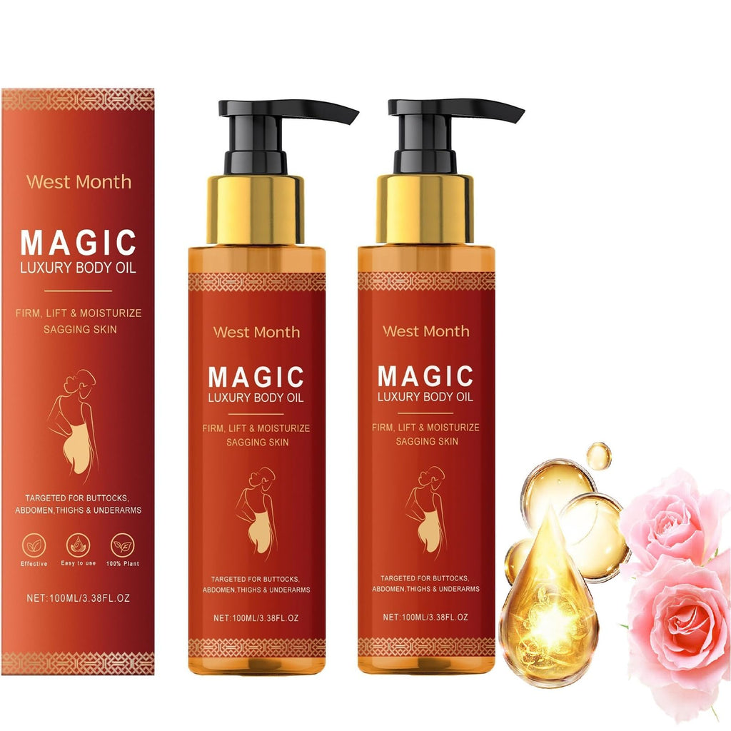 ZTSGU 2 Pcs Magic Body Firming Oil, with Vitamin E Rosehip Hydrating and Non-Greasy Magic Luxury Body Oil Skin Tightening for All Women.