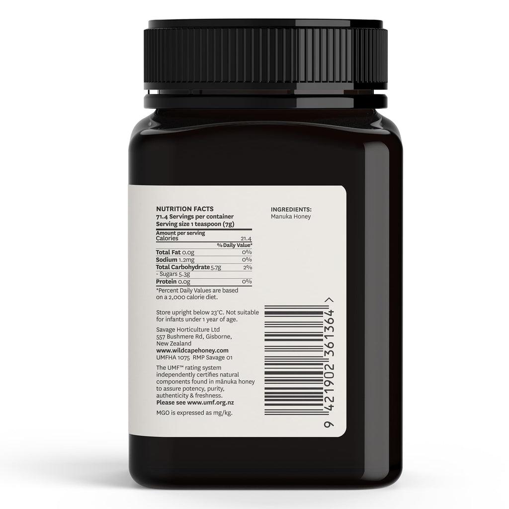 WildCape Manuka Honey Certified UMF 15+/MGO 514+ - 100% Pure, Raw, Unpasteurized, Non-GMO, Made in New Zealand - 17.6 oz (Pack of 1)