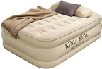 King Koil Plush Pillow Top Twin Air Mattress with Built-in High-Speed Pump for Camping, Home & Guests - 20” Twin Size Airbed Luxury Inflatable Blow Up Mattress, Waterproof, 1-Year Warranty