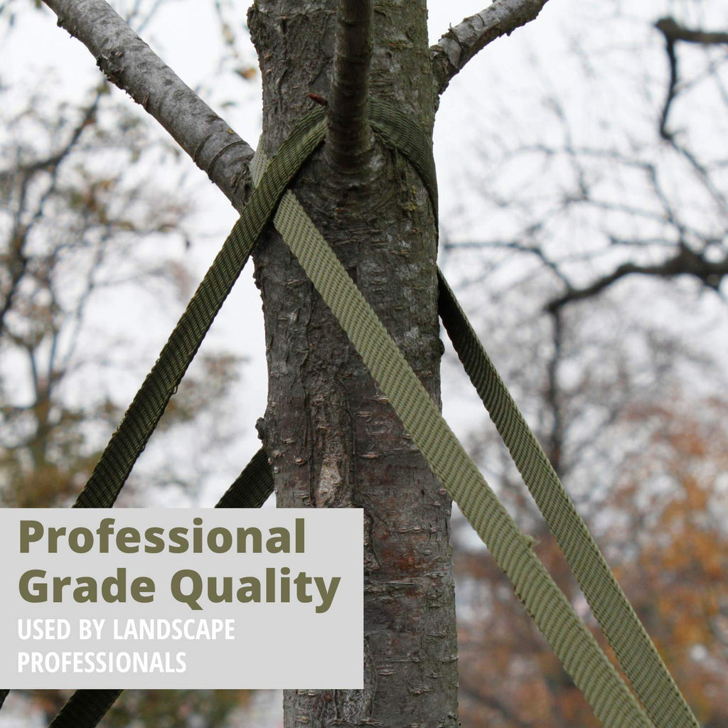 Habitech 250' Tree Tie Strap Staking and Guying Material - Made in USA - 1,800 Lbs Strength, Olive Green