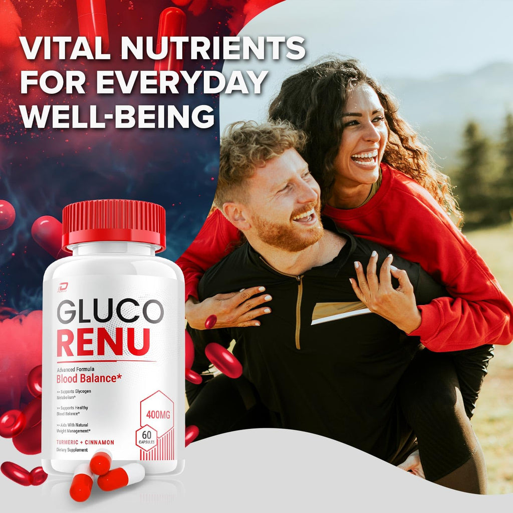 Gluco Renu Capsules - GlucoRenu Advanced Supplement, All Natural Formula to Maintain Healthy Levels, Maximum Strength Formula, Gluco Renuw Capsules Reviews (3 Pack - 180 Capsules)