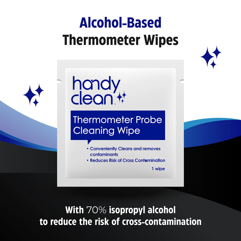 HandyClean Thermometer Wipes, 70% Isopropyl Alcohol 2x1 In, 1000 Count