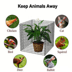 (4 Packs) Plant Protectors from Animals, 14.8" Lx14.8 Wx15.7 H Heavy-Duty Large Wire Plant Cages, Keep Rabbits Out for Vegetables, Shrubs & New Plants