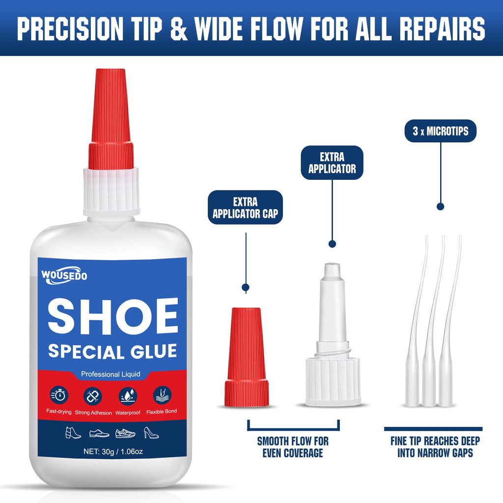 Shoe Glue 30g, Flexible & Waterproof Adhesive for Shoe Repair & Restoration