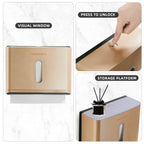 Modundry Multifold Z-Fold Paper Towel Dispensers Wall Mount, No Drill, Gold
