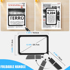 5X Handheld Magnifier for Page Reading - Large Folding Lighted Magnifier with 48 LED Lights (3Modes), Rectangular Handhold Magnify Lens Gifts for Reading Small Prints, Low Vision, Seniors
