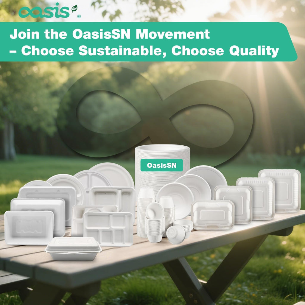 OasisSN 8×8", 68-Pack Disposable Clamshell Take Out Food Containers, Biodegradable Paper To Go Boxes for Burgers, Sandwiches, Fries & More (White)