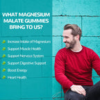 Whoyun Magnesium Malate Gummies 1000mg, Enhanced Absorption Magnesium Chewables Supplement with Malic Acid for Energy Boost & Muscle Health, 60 Count