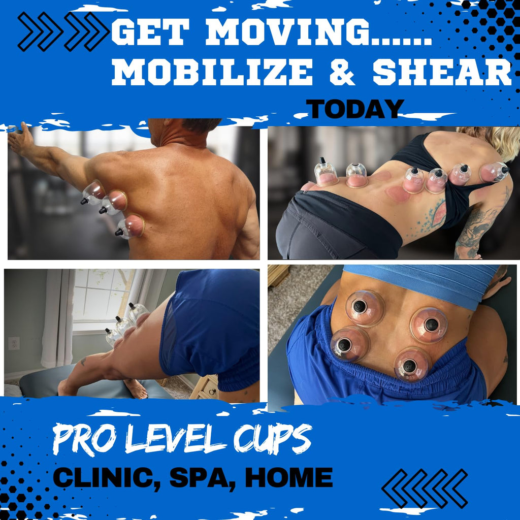 Cupping Warehouse TM Cupping Warehouse 20 Poly Professional Cupping Therapy Set – 20 Vacuum Cups with Pump Gun, Extension Tube for Massage Therapy, Myofascial Release, Pain Relief