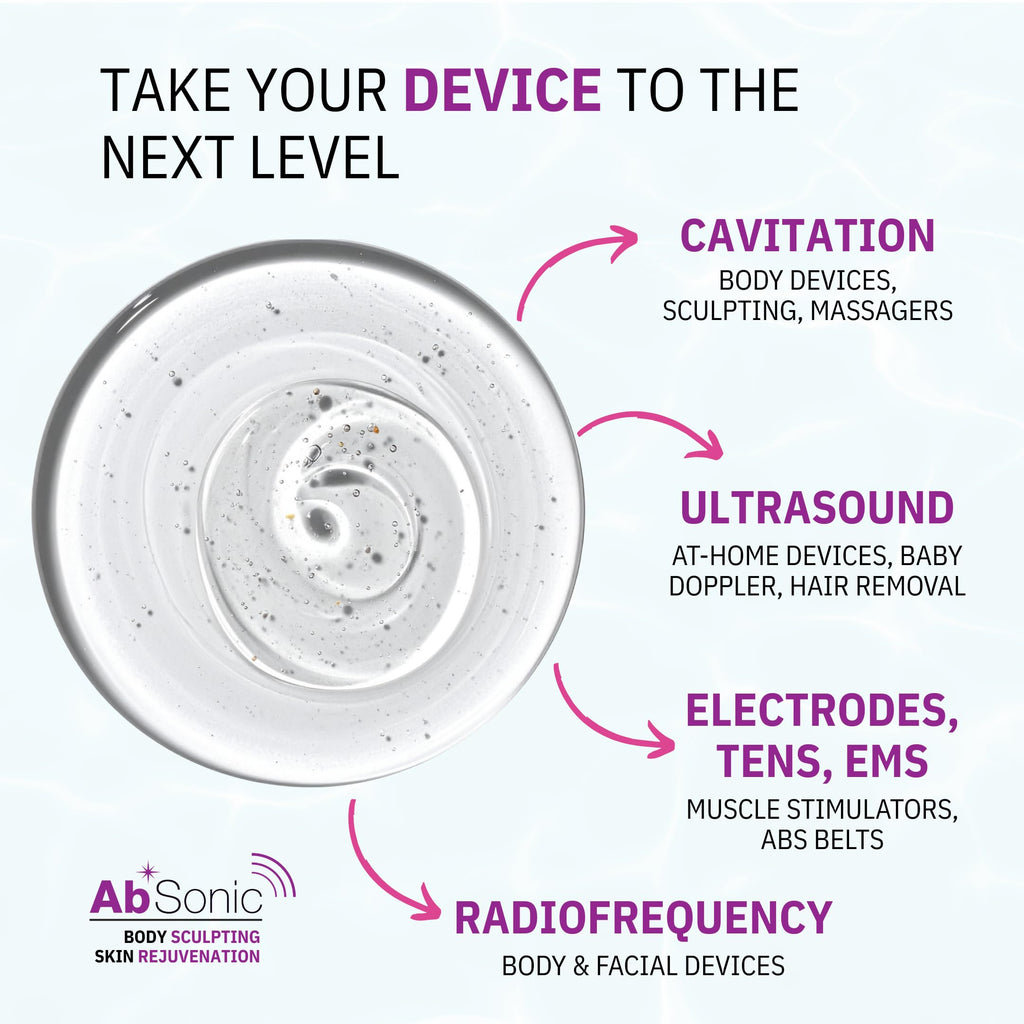Absonic Conductive Gel for Ultrasound, Cavitation, Microcurrent, RF, TENS & EMS Devices – 2-Pack (17 oz Total) – Water-Based, Paraben-Free – Designed in France