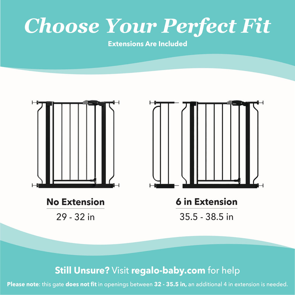 Regalo Safety 29"-38.5" Easy Step Baby Gate, Bottom of Stairs & Doorways