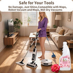 Robot Mop Cleaning Solution Concentrate Compatible with Robot Vacuums, Wet Dry Vacuums for Roborock, Roomba, Tineco, Dreame, Narwal, Shark, Bissell Mops, 33.8 FL.oz, Dilution Ratio 1:200, Rose