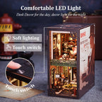 CUTEBEE Book Nook Kit - DIY Miniature House Dollhouse Kit for Adult and Teens, Booknook Bookshelf Decor Alley Model Build with LED Light, Gifts for Family and Friends