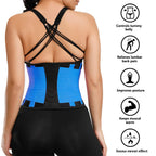 VENUZOR Waist Trainer Belt for Women - Waist Cincher Trimmer - Slimming Body Shaper Belt - Sport Girdle Belt (UP Graded)(Blue,S)