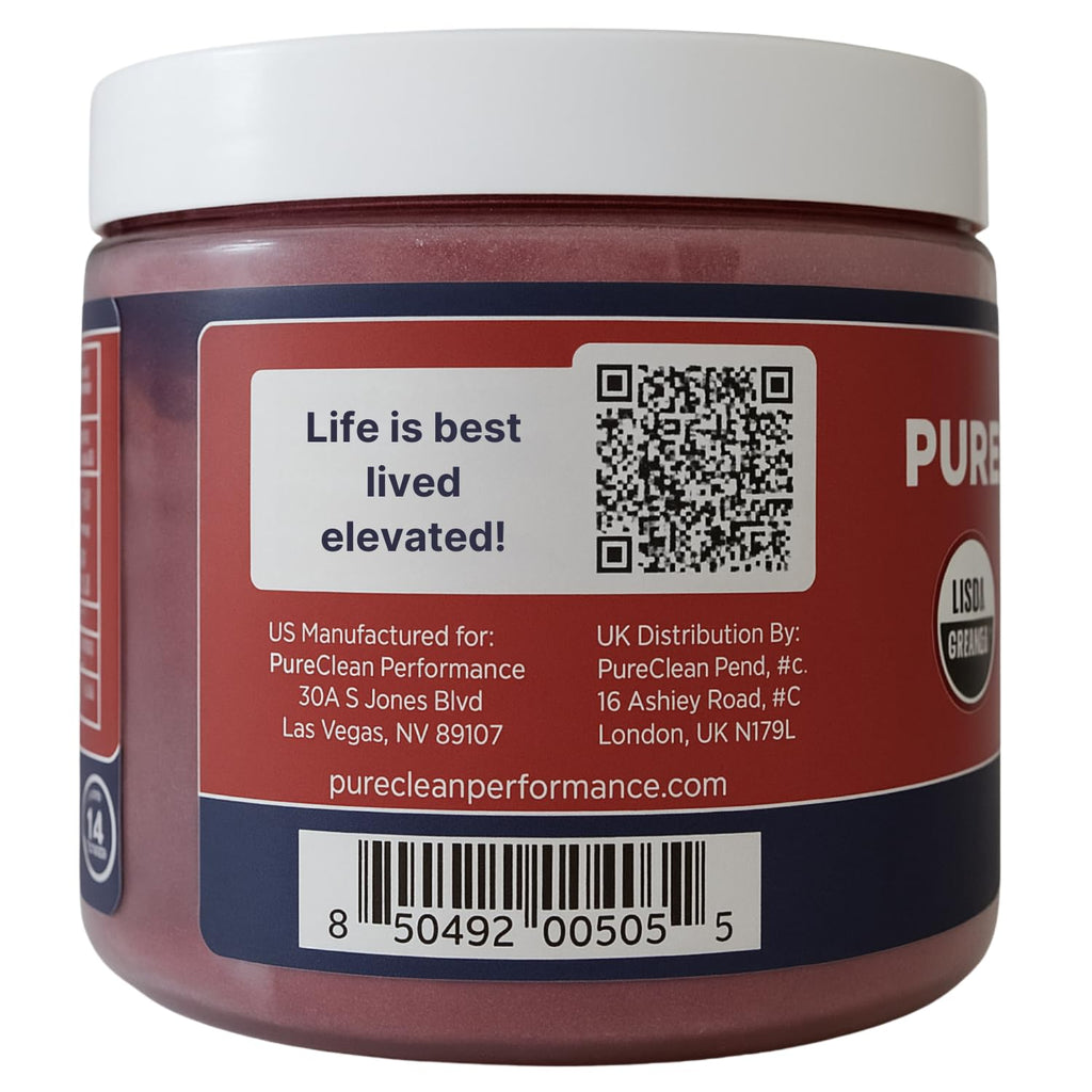 PureClean Organic Beet Juice Powder - Nitric Oxide Supplement - 100% USA Grown Beets - Organic Beet Root Powder 30 Servings, 300g (2 Jars 60 Servings)