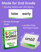Sight Words Flash Cards 2nd Grade - 120 High Frequency Words from Dolch's and Fry's Lists for 7-8 Years