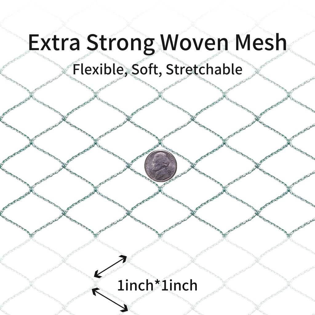 Bird Netting 20'x40' with 1" Square Mesh Bird Net Garden Netting for Chicken Coop, Aviary, Deer Fence, Chicken Netting Fruit Tree Netting