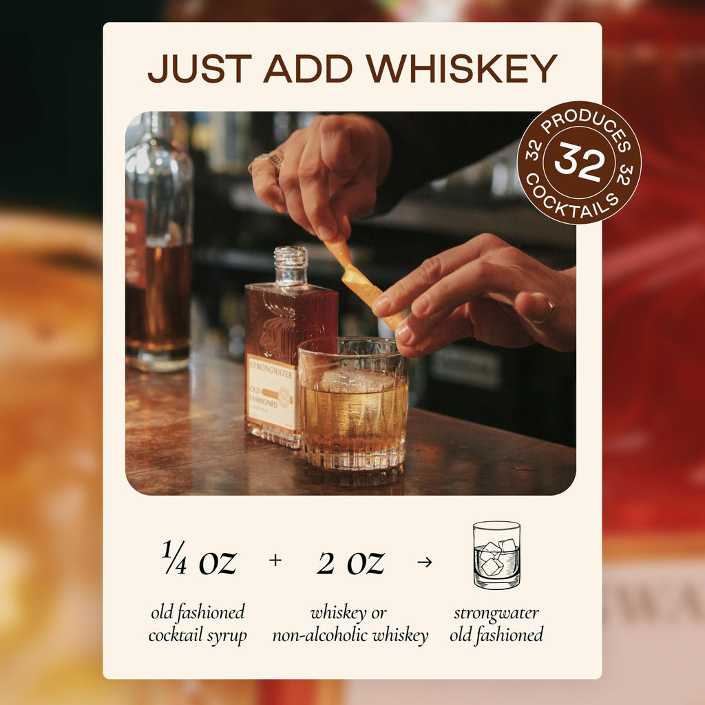 Strongwater Old Fashioned Mix - 1pk, 32 Cocktails - Just Add Bourbon