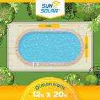 Sun2Solar Blue 12 ft x 20 ft Oval Pool Solar Cover | 8 Mil | Heat Retaining Blanket for Inground and Above Ground Swimming Pools | Harness The Sun's Energy to Heat Pool | Bubble Heating Blankets