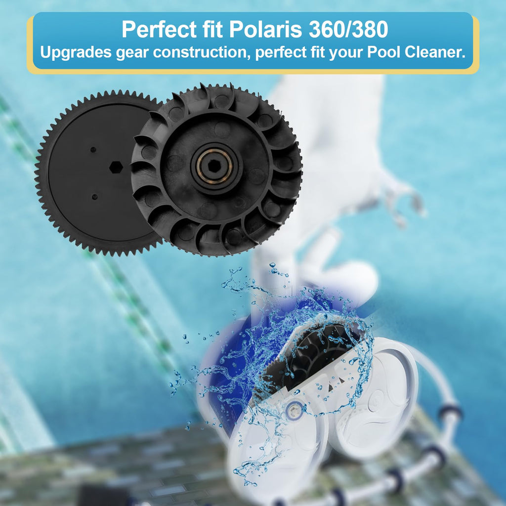 9-100-1132 Drive Train Gear Kit for Zodiac Polaris 360, 380, Vac-Sweep 360 & 380 Pool Cleaner, Pool Cleaner Drive Gear Rebuild Replacement Parts with Turbine Bearing
