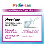 Pedia-Lax Liquid Glycerin Suppositories for Kids Ages 2-5, Gentle Constipation Relief Laxative for Children, 6 Count, Pack of 24