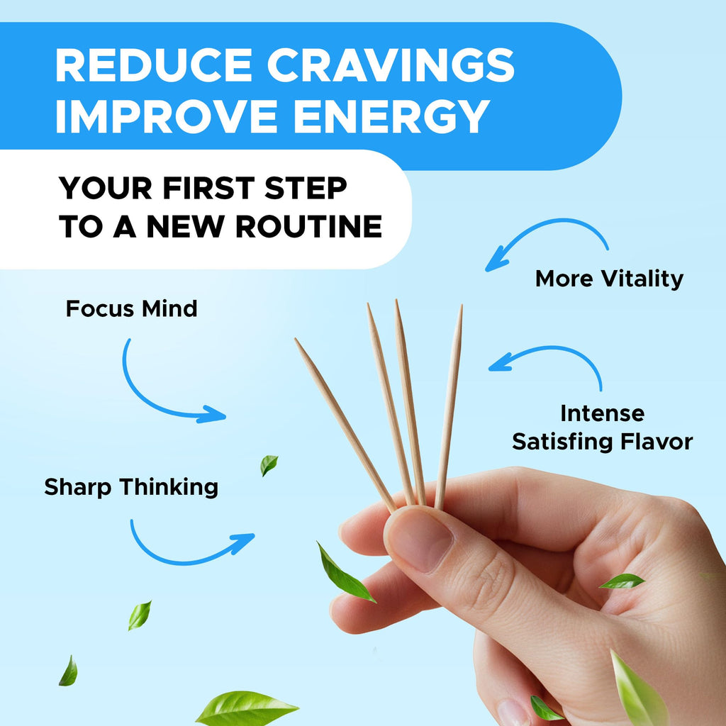PurePix Energy Flavored Toothpicks with B12 & L-Theanine in 5 Bold Flavors (Apple Mint, Blurazz Ice, Cinnamon Ice, Spearmint, Strawberry Ice), 20mg Caffeine Birchwood Infused Toothpick, (5×20 Count)