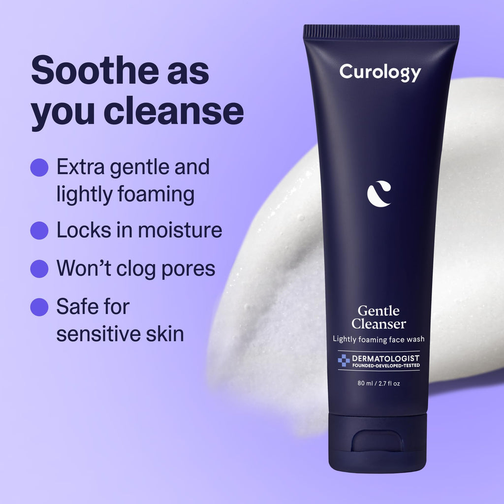 Curology Everyday Skincare Bundle, Gentle Facial Cleanser, Acne Body Wash (2% Salicylic Acid), and Daily Gel Face Moisturizer with Hyaluronic Acid