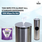 Tazza TAZZAWP1200 Wet Wipes - Bulk 4 x 1200 Ct, Durable Pre-Saturated Cleaning Gym Equip Wipes. 1 penny a wipe!