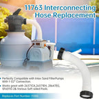 1-1/2 Inch 11535 Replacement Pool Hose for above ground pools - 1.5" Pool Sand Filter Pump Hose for Intex Sand Filter Pumps & Saltwater Systems 26371CA 26371EH 28647EG (White -2 Pack)