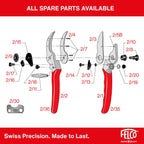 Felco F2 Pruning Shears – 9.25" Swiss-Made Garden Clippers for Professional Pruning | Hand Pruners for Gardening | Garden Tool Cutter with Precision Bypass Blade, Aluminum Body, Replaceable Parts