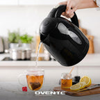 OVENTE 1.7L Electric Tea Kettle, Fast Boiling Water Heater, Black KP72B