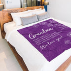 GiltGlimmer Grandma Gifts, Grandma Floral Blanket 50" x 60", Purple