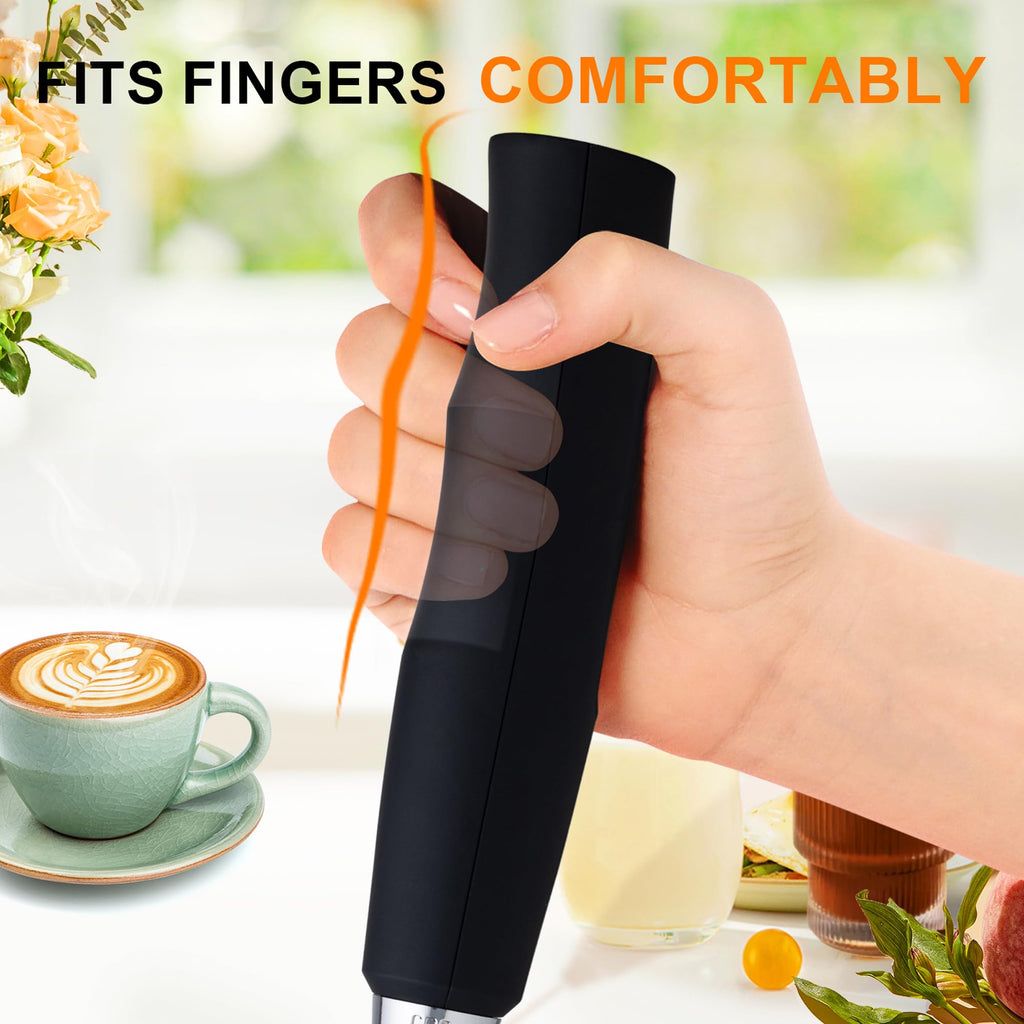 YUSWKO Handheld Milk Frother Wand for Coffee, Rechargeable Electric Whisk