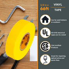 GTSE - Yellow Electrical Tape 3 Rolls, 3/4in x 66ft, UL/CSA Listed