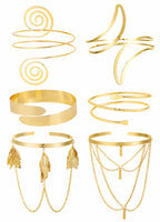 BOMAIL 6 Pcs Gold Arm Cuff Jewelry for Women