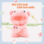 HiOKOU Clothes for labubu 17cm Accessories Suit Cute Clothes for Doll Dress up Animal Style Outfits (NO Doll) (Pig)