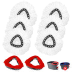 Mop Head Replacement Compatiable with Ocedar EasyWring 1-Tank System,Mircofiber Mop Heads Refill and Scrub Brush for O Cedar Easywring Spin Mop, 6 Pack Mop Refills & 2 Scrubber Head to Floor Cleaning