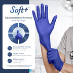 BEASTEK Nitrile Exam Gloves 4Mil Powder-Free Disposable Blue Violet 100Ct M