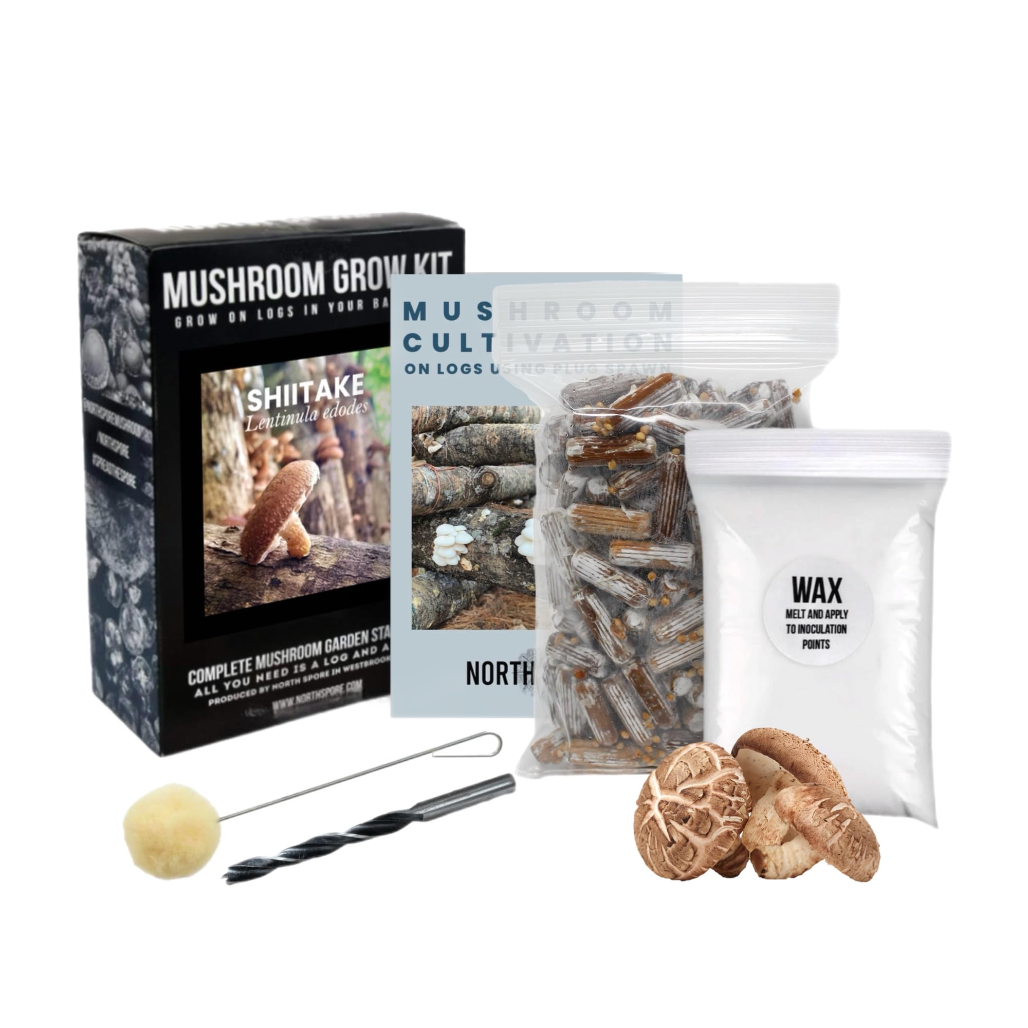 North Spore Organic Shiitake Mushroom Growing Kit, 100ct Log Plugs