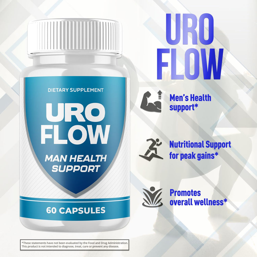 (2 Pack) URO Flow Capsules, UroFlow Pills for Men with All Natural Ingredients, Advanced Formula Men's Health and Wellness Pill, Maximum Strength Multivitamin Formula Supplement (120 Capsules)
