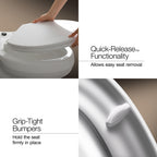 KOHLER K-4774-0 Brevia Elongated White Toilet Seat with Quick-Release Hinges And Quick-Attach Hardware For Easy Clean, White