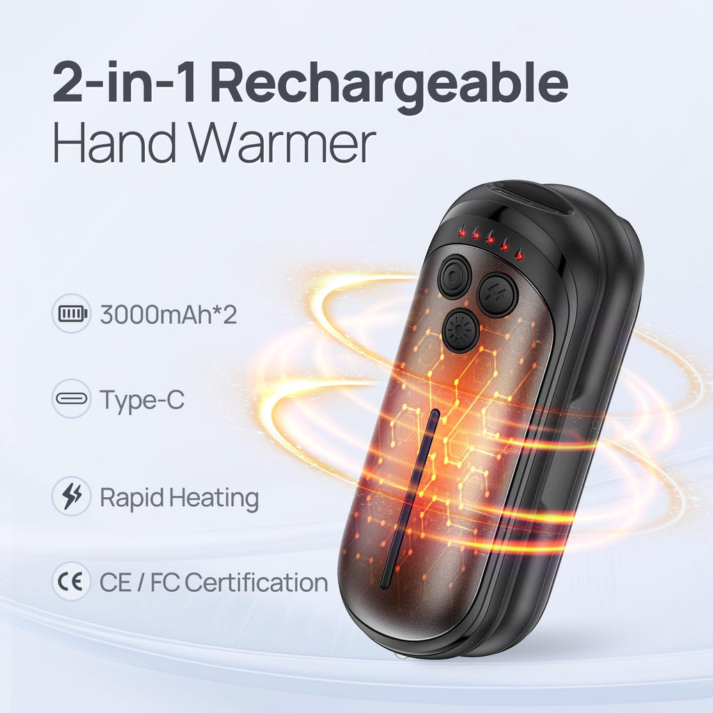 DeeKom Rechargeable Hand Warmers 2 Pack,15H*2 Long Safe Heat