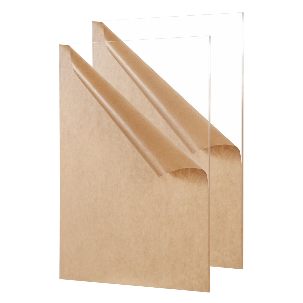 KAITELA Clear Cast Acrylic Sheet 8" x 10" x 1/8" Thick (3mm), Pack of 2