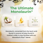 UltraLaurin® Monolaurin Supplement – 3,000 mg Coconut-Derived Pellets for Immune & Gut Health Support, Digestive Wellness – 21 oz / 200 Servings – Vegan, Non-GMO, Natural Immune & Digestive Support